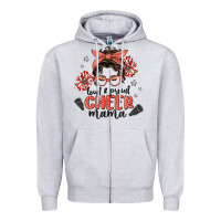 Heather Grey loud&proud mama messy bun Zipper Hoodie - MaliasSmallBusiness
