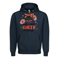 Navy loud&proud mama messy bun Zipper Hoodie - MaliasSmallBusiness