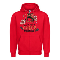 Red loud&proud mama messy bun Zipper Hoodie - MaliasSmallBusiness