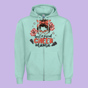 Loud&proud Mama Messy Bun Zipper Hoodie Designed By Maliassmallbusiness