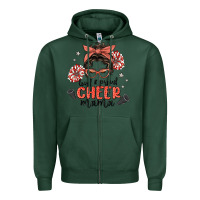 Sports Green loud&proud mama messy bun Zipper Hoodie - MaliasSmallBusiness