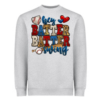 Heather Grey hey batter batter swing baseball Heavyweight Sweatshirt - Jasminsmagicworld