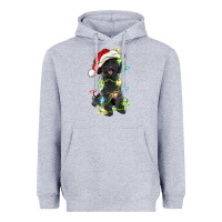 Heather Grey christmas black poodles dog Heavyweight Hoodie - LillyAllenDesigns