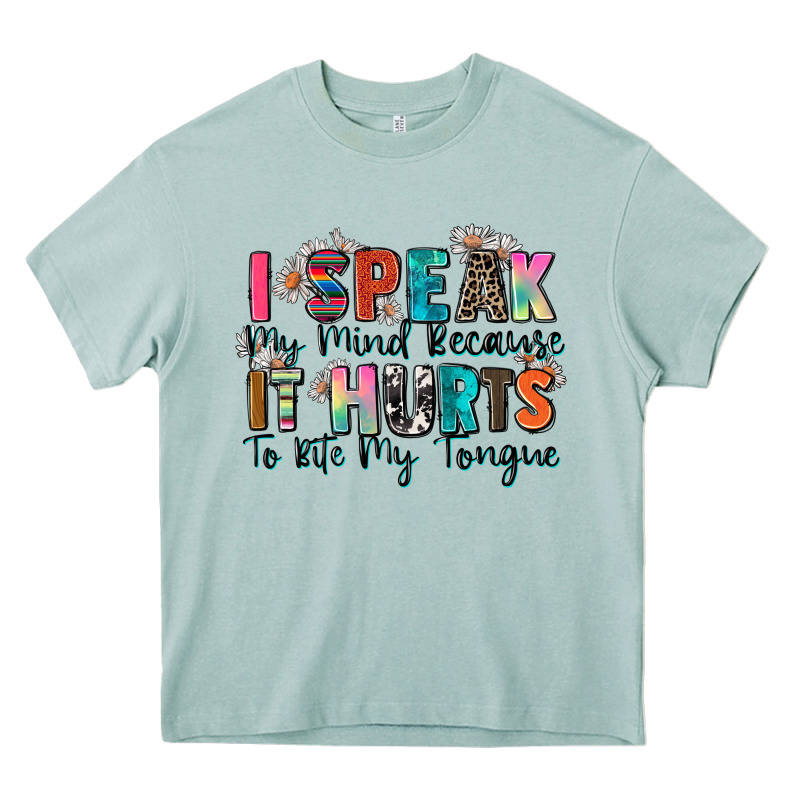 I Speak My Mind Because It Hurts To Bite My Tongue Heavy Core Tee by Zillion Design Studio | Teevron