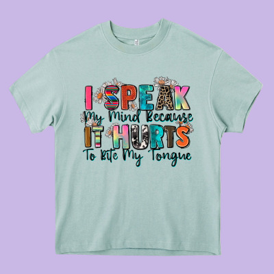 I Speak My Mind Because It Hurts To Bite My Tongue Heavy Core Tee Designed By Zillion Design Studio