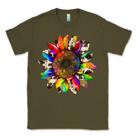 Army Green tie dye sunflower with cowhide Classic Tee - Artiststas
