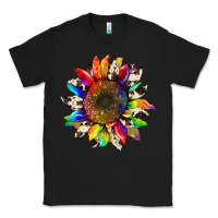 Black tie dye sunflower with cowhide Classic Tee - Artiststas