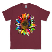 Burgundy tie dye sunflower with cowhide Classic Tee - Artiststas