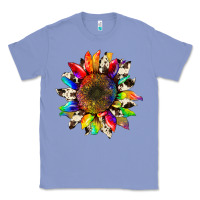 Colony Blue tie dye sunflower with cowhide Classic Tee - Artiststas