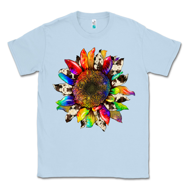 Tie Dye Sunflower With Cowhide Classic Tee by Artiststas | Teevron