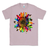 Lilac tie dye sunflower with cowhide Classic Tee - Artiststas