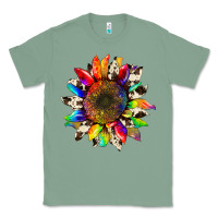 Sage tie dye sunflower with cowhide Classic Tee - Artiststas