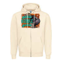 Sandshell Thanksgiving Turkey Gobble Gobble Zipper Hoodie - NancyCooperArtShop