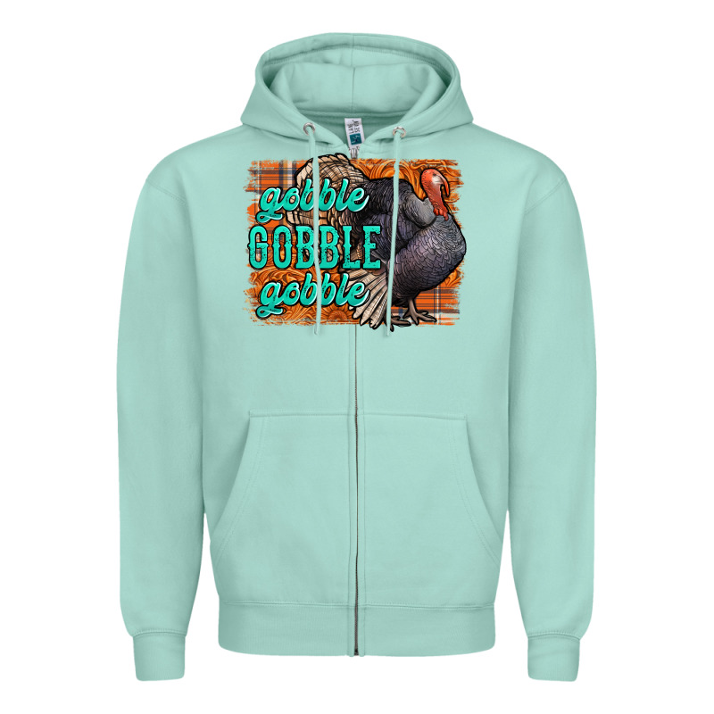Thanksgiving Turkey Gobble Gobble Zipper Hoodie by NancyCooperArtShop | Teevron