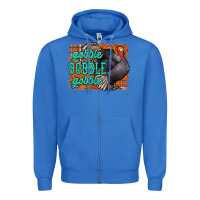 True Royal Thanksgiving Turkey Gobble Gobble Zipper Hoodie - NancyCooperArtShop