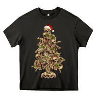 Asphalt Skeleton Christmas Tree Heavy Core Tee - RanaPortraitStore