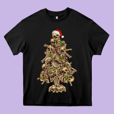 Heavy Core Tee Skeleton Christmas Tree