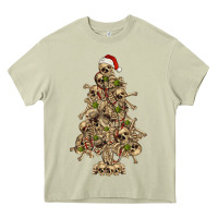 Mossy Skeleton Christmas Tree Heavy Core Tee - RanaPortraitStore