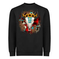 Black bullskull christmas Heavyweight Sweatshirt - JahusDesignShop