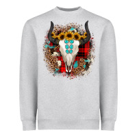 Heather Grey bullskull christmas Heavyweight Sweatshirt - JahusDesignShop