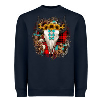 Navy bullskull christmas Heavyweight Sweatshirt - JahusDesignShop