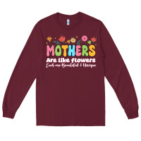 Burgundy mothers are like flowers Long Sleeve Tee - JahusDesignShop