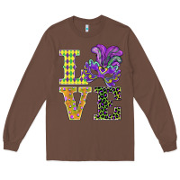 Chestnut mardi gras love mask Long Sleeve Tee - BarkalooDesign