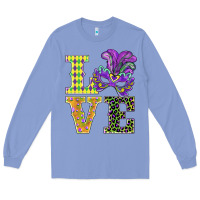 Colony Blue mardi gras love mask Long Sleeve Tee - BarkalooDesign