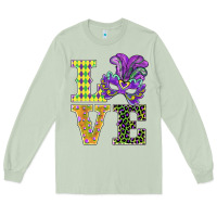 Matcha mardi gras love mask Long Sleeve Tee - BarkalooDesign