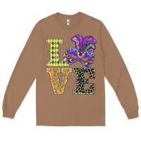 Toasted Coconut mardi gras love mask Long Sleeve Tee - BarkalooDesign