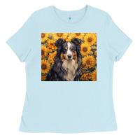 Baby Blue australian shepherd Ladies Tee - Unal Design