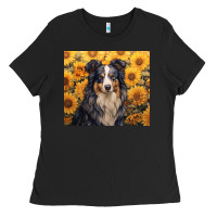Black australian shepherd Ladies Tee - Unal Design