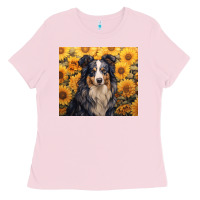 Bubblegum Pink australian shepherd Ladies Tee - Unal Design