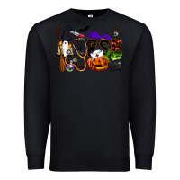 Black Halloween Nurse Premium Sweatshirt - LillyAllenDesigns