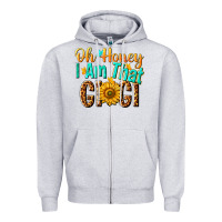 Heather Grey oh honey i am that gigi nca Zipper Hoodie - NancyCooperArtShop
