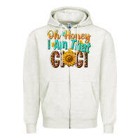 Oatmeal Heather oh honey i am that gigi nca Zipper Hoodie - NancyCooperArtShop
