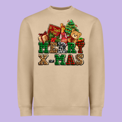 Merry Xmas With Christmas Heavyweight Sweatshirt Designed By Adodesignshop