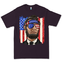 Plum American flag with lincoln Premium Tee - texasbilliewilder