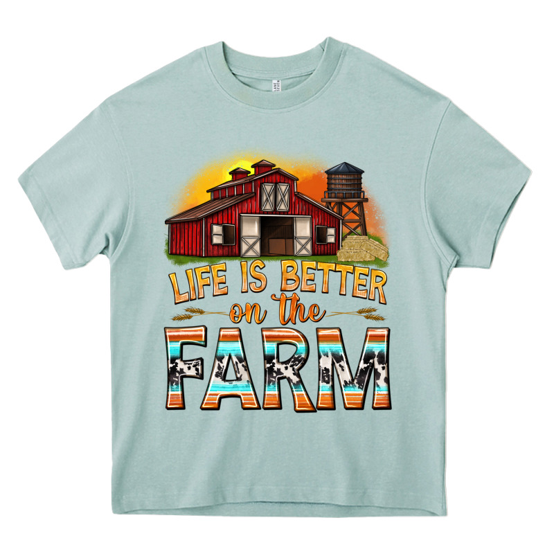 Life Is Better On The Farm With Barn Heavy Core Tee by texasbilliewilder | Teevron