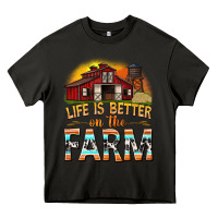 Asphalt life is better on the farm with barn Heavy Core Tee - texasbilliewilder