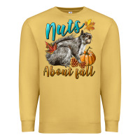 Antique Gold Nuts About Fall Squirrel Premium Sweatshirt - LillyAllenDesigns