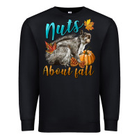 Black Nuts About Fall Squirrel Premium Sweatshirt - LillyAllenDesigns