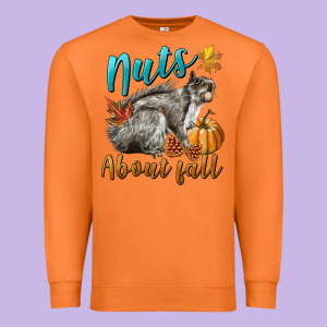 Nuts About Fall Squirrel Premium Sweatshirt Designed By Lillyallendesigns