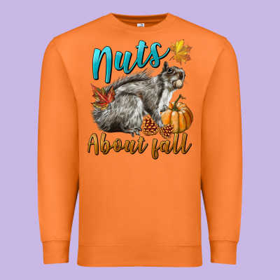 Nuts About Fall Squirrel Premium Sweatshirt Designed By Lillyallendesigns