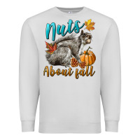 Dove Grey Nuts About Fall Squirrel Premium Sweatshirt - LillyAllenDesigns