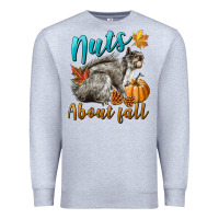 Heather Grey Nuts About Fall Squirrel Premium Sweatshirt - LillyAllenDesigns