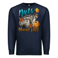 Navy Nuts About Fall Squirrel Premium Sweatshirt - LillyAllenDesigns