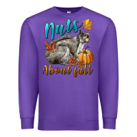Purple Nuts About Fall Squirrel Premium Sweatshirt - LillyAllenDesigns