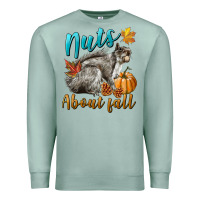 Seafoam Nuts About Fall Squirrel Premium Sweatshirt - LillyAllenDesigns
