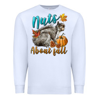 White Nuts About Fall Squirrel Premium Sweatshirt - LillyAllenDesigns